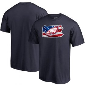 Wholesale Cheap Men\'s Philadelphia Eagles NFL Pro Line by Fanatics Branded Navy Banner State T-Shirt