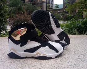 Wholesale Cheap Kid\'s Air Jordan 7 Shoes White/Black-Gold