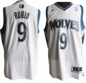 Wholesale Cheap Minnesota Timberwolves #9 Ricky Rubio Revolution 30 Swingman White Jersey
