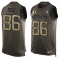Wholesale Cheap Nike Redskins #86 Jordan Reed Green Men's Stitched NFL Limited Salute To Service Tank Top Jersey