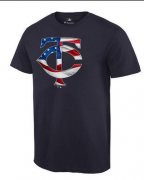 Wholesale Cheap Men's Minnesota Twins USA Flag Fashion T-Shirt Navy Blue