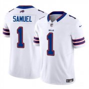 Cheap Men's Buffalo Bills #1 Curtis Samuel White 2023 F.U.S.E. Vapor Untouchable Limited Football Stitched Jersey