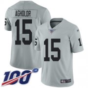 Wholesale Cheap Nike Raiders #15 Nelson Agholor Silver Men's Stitched NFL Limited Inverted Legend 100th Season Jersey