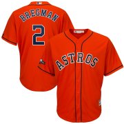 Wholesale Cheap Houston Astros #2 Alex Bregman Majestic 2019 Postseason Official Cool Base Player Jersey Orange