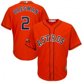 Wholesale Cheap Houston Astros #2 Alex Bregman Majestic 2019 Postseason Official Cool Base Player Jersey Orange