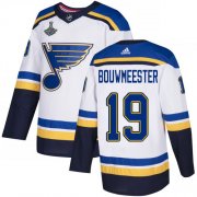 Wholesale Cheap Adidas Blues #19 Jay Bouwmeester White Road Authentic 2019 Stanley Cup Champions Stitched NHL Jersey