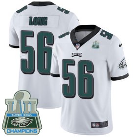 Wholesale Cheap Nike Eagles #56 Chris Long White Super Bowl LII Champions Youth Stitched NFL Vapor Untouchable Limited Jersey