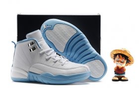Wholesale Cheap Kids\' Air Jordan 12 Shoes North Carolina Blue/white