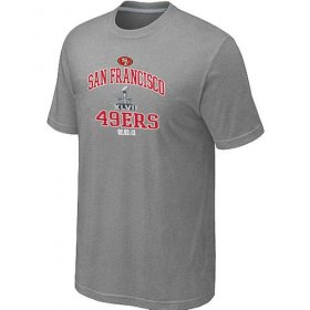 Wholesale Cheap Men\'s San Francisco 49ers Super Bowl XLVII Heart & Soul T-Shirt Light Grey