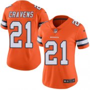 Wholesale Cheap Nike Broncos #21 Su'a Cravens Orange Women's Stitched NFL Limited Rush Jersey