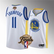 Wholesale Cheap Men's Golden State Warriors #11 Klay Thompson White 2022 Finals Stitched Basketball Jersey