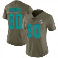 Wholesale Cheap Nike Dolphins #90 Charles Harris Olive Women's Stitched NFL Limited 2017 Salute to Service Jersey