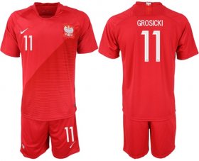Wholesale Cheap Poland #11 Grosicki Away Soccer Country Jersey