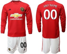 Wholesale Cheap Manchester United Personalized Home Long Sleeves Soccer Club Jersey