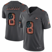 Wholesale Cheap Baltimore Ravens #8 Lamar Jackson Nike 2018 Salute to Service Retro USA Flag Limited NFL Jersey