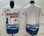 Cheap Men's Puerto Rico Baseball Blank White 2023 World Baseball Classic Stitched Jersey
