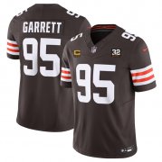 Wholesale Cheap Men's Cleveland Browns #95 Myles Garrett Brown 2023 F.U.S.E. With 4-Star C Patch And Jim Brown Memorial Patch Vapor Untouchable Limited Football Stitched Jersey