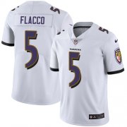 Wholesale Cheap Nike Ravens #5 Joe Flacco White Men's Stitched NFL Vapor Untouchable Limited Jersey