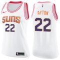 Wholesale Cheap Women's Nike Phoenix Suns #22 Deandre Ayton White Pink NBA Swingman Fashion Jersey