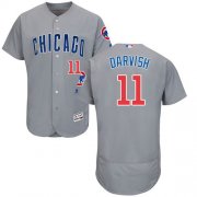 Wholesale Cheap Cubs #11 Yu Darvish Grey Flexbase Authentic Collection Road Stitched MLB Jersey