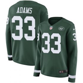 Wholesale Cheap Nike Jets #33 Jamal Adams Green Team Color Women\'s Stitched NFL Limited Therma Long Sleeve Jersey