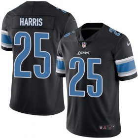 Wholesale Cheap Nike Lions #25 Will Harris Black Men\'s Stitched NFL Limited Rush Jersey
