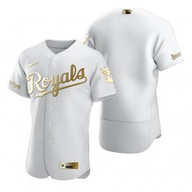 Wholesale Cheap Kansas City Royals Blank White Nike Men\'s Authentic Golden Edition MLB Jersey