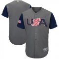 Wholesale Cheap Team USA Blank Gray 2017 World MLB Classic Authentic Stitched MLB Jersey