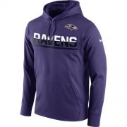 Wholesale Cheap Men's Baltimore Ravens Nike Sideline Circuit Purple Pullover Hoodie
