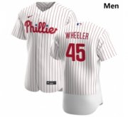 Wholesale Cheap Philadelphia Phillies 45 Zack Wheeler Men Nike White Home 2020 Authentic Player MLB Jersey