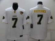 Wholesale Cheap Men's San Francisco 49ers #7 Colin Kaepernick White 75th Patch Golden Edition Stitched NFL Nike Limited Jersey
