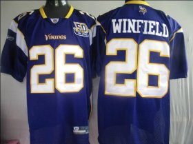 Wholesale Cheap Vikings #26 Antoine Winfield Purple Team 50TH Patch Stitched NFL Jersey
