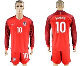 Wholesale Cheap USA #10 Diskerud Away Long Sleeves Soccer Country Jersey