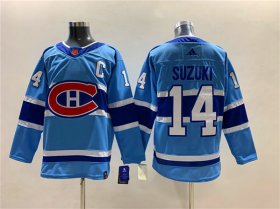 Wholesale Cheap Men\'s Montreal Canadiens #14 Nick Suzuki 2022-23 Reverse Retro Stitched Jersey