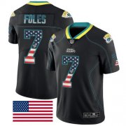 Wholesale Cheap Nike Jaguars #7 Nick Foles Black Men's Stitched NFL Limited Rush USA Flag Jersey