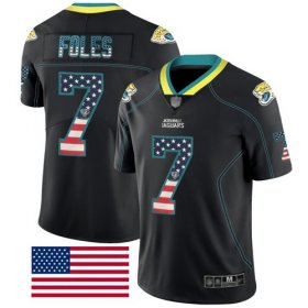 Wholesale Cheap Nike Jaguars #7 Nick Foles Black Men\'s Stitched NFL Limited Rush USA Flag Jersey