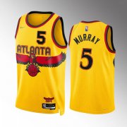 Wholesale Cheap Men's Atlanta Hawks #5 Dejounte Murray Black Stitched Game Jersey