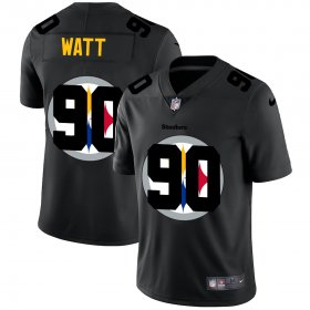 Wholesale Cheap Pittsburgh Steelers #90 T.J. Watt Men\'s Nike Team Logo Dual Overlap Limited NFL Jersey Black