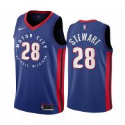 Wholesale Cheap Nike Pistons #28 Isaiah Stewart Blue NBA Swingman 2020-21 City Edition Jersey