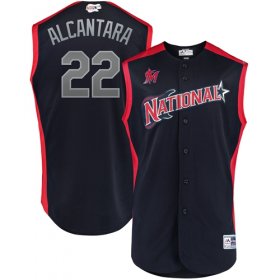 Wholesale Cheap marlins #22 Sandy Alcantara Navy 2019 All-Star National League Stitched MLB Jersey