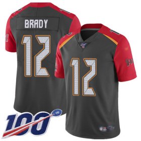 Wholesale Cheap Nike Buccaneers #12 Tom Brady Gray Men\'s Stitched NFL Limited Inverted Legend 100th Season Jersey