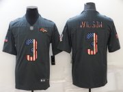 Wholesale Cheap Men's Denver Broncos #3 Russell Wilson Grey Salute To Service USA Flag Fashion Limited Stitched Jersey