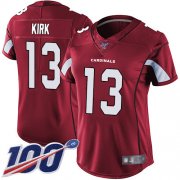 Wholesale Cheap Nike Cardinals #13 Christian Kirk Red Team Color Women's Stitched NFL 100th Season Vapor Limited Jersey
