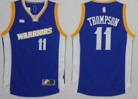 Wholesale Cheap Men\'s Golden State Warriors #11 Klay Thompson Blue Retro Stitched NBA 2016 Adidas Revolution 30 Swingman Jersey