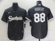 Wholesale Cheap Men's Chicago White Sox #88 Luis Robert Black 2021 City Connect Stitched MLB Cool Base Nike Jersey