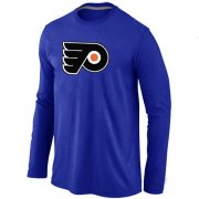 Wholesale Cheap NHL Philadelphia Flyers Big & Tall Logo Long Sleeve T-Shirt Blue