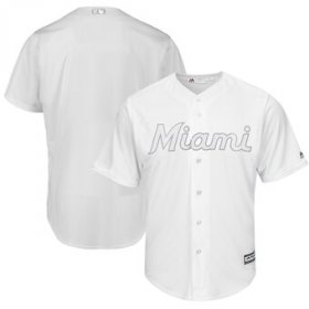 Wholesale Cheap Miami Marlins Blank Majestic 2019 Players\' Weekend Cool Base Team Jersey White