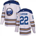 Wholesale Cheap Adidas Sabres #22 Johan Larsson White Authentic 2018 Winter Classic Stitched NHL Jersey