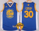Wholesale Cheap Men's Golden State Warriors #30 Stephen Curry Blue 2017 The NBA Finals Patch Jersey