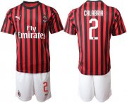 Wholesale Cheap AC Milan #2 Calabria Home Soccer Club Jersey